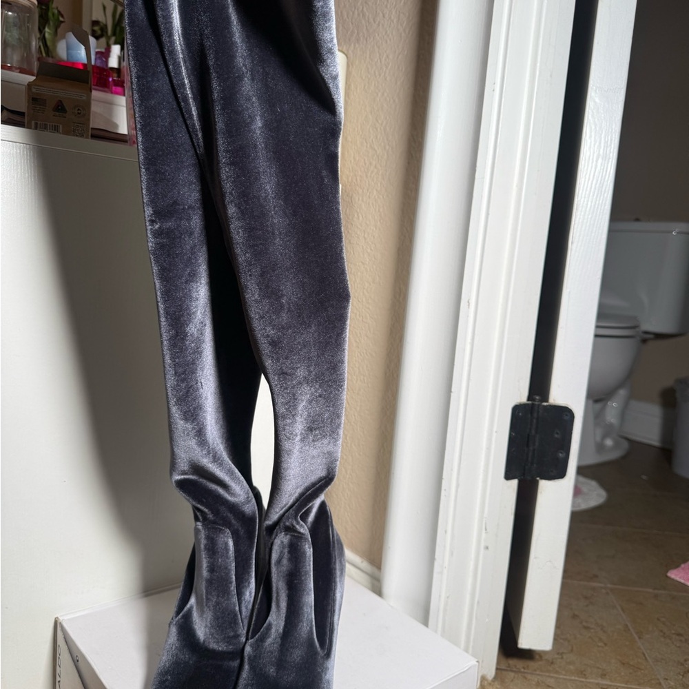 Rene Caovilla Silver Glitter Boots